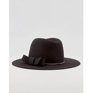 Le Chateau Wool Floppy Black Hat One Size